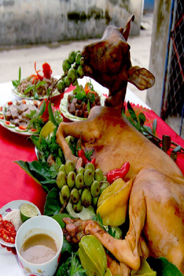 hình ảnh tiệc cỗ dê ninh bình