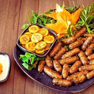 hình ảnh dồi dê chiên